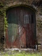 old wooden brown door