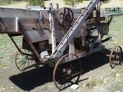 Old wooden equipment in Elizabeth town new mexico