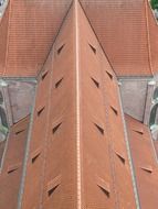 brick roof of the church