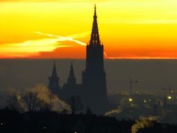 Cathedral in Ulm at sunrise