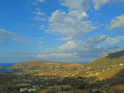panoramic mountain view in Andros island