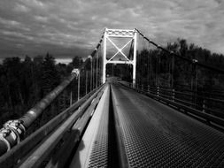 Black and white photo of bridge