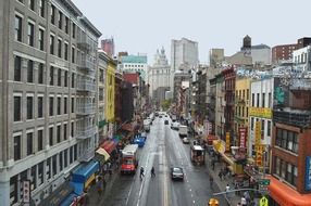 panoramic view of a chinese street in manhattan