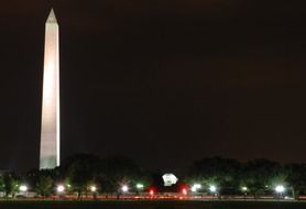 luminous tower in washington at night