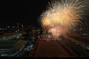 fireworks in bangkok at night