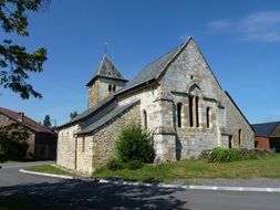 old masonry church, france, ardennes