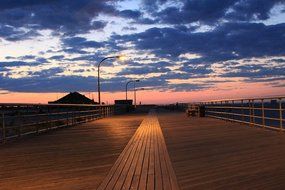 boardwalk at dusk