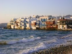 panorama of a small village on the shores of the Mediterranean Sea in Greece