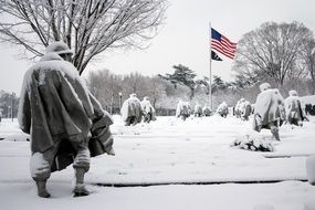 korean war memorial washington winter season