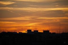 silhouette house sunset