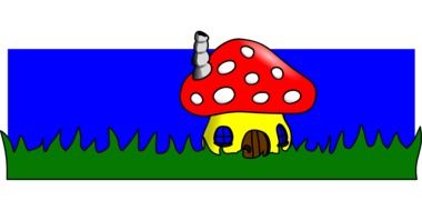 drawing mushroom house cartoon