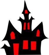 house halloween silhouette drawing