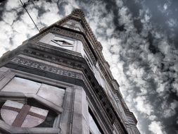 church facade building with pattern in Florence, Italy