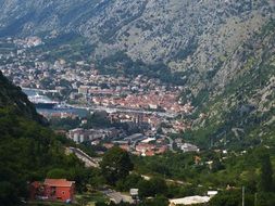 landscape of Village seen from the mountain