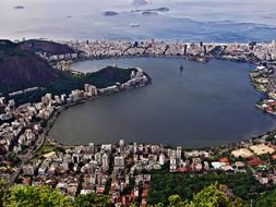 Landscape with the lagoon in Rio De Janeiro