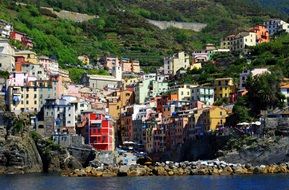 Houses near the water in Cinque Terre in Italy