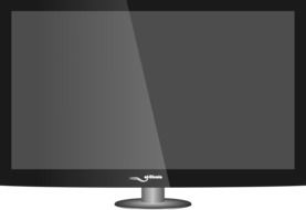 clipart of gray-black monitor on a white background