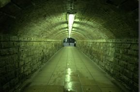 tunnel with brick walls in subway, background