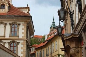 Beautiful old street in Prague, Czech Republic