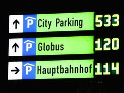 signs for free parking as a information board