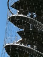 Spiral metal stairs tower