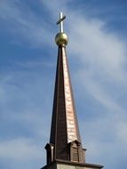 cross on a church steeple in st louis