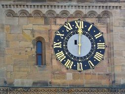 old tower clock on the building facade