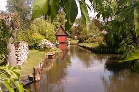 river boat house in Spreewald, Germany