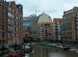 old town view with elbe philharmonic hall, germany, hamburg