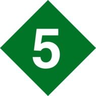 Icon of the white five on green