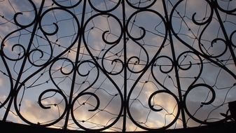 metal grill with beautiful patterns
