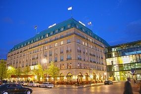 Building of hotel Adlon in Berlin in the evening