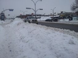 winter road in the snow