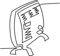 Black and white heater clipart
