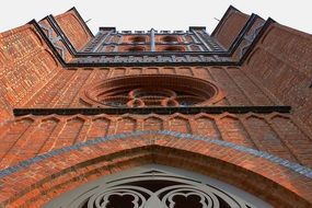 Bottom view on the church in the Ludwigslust-Parchim