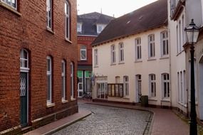 empty cobbled road in east frisia