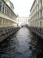 winter canal, perspective, russia, saint petersburg