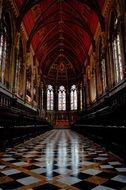 gothic church interior, uk, cambridge