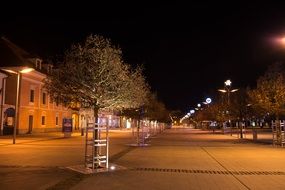 Street lamp night square
