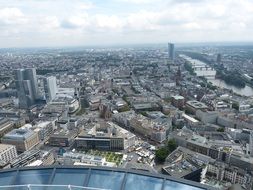 Aerial view of frankfurt in Germany