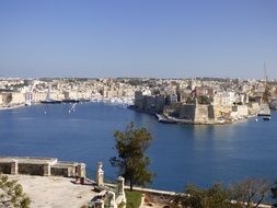 view of historic harbour, malta, valletta