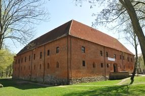 brick castle in Ostroda, Poland