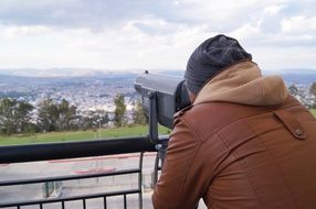 Man is looking on the view, morelia