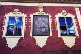 windows on an antique building