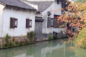 Houses on the water in china