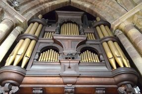 large organ as part of a church interior
