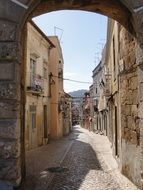 narrow stone street in portugal