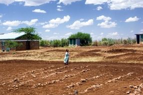 girl on the field in Kenya