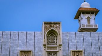 The roof of the mosque against the sky, Madrid