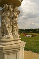stone ornamental statues in the french garden